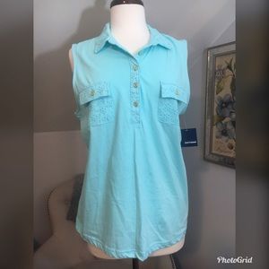NWT Basic Edition Blue Sleeveless Top